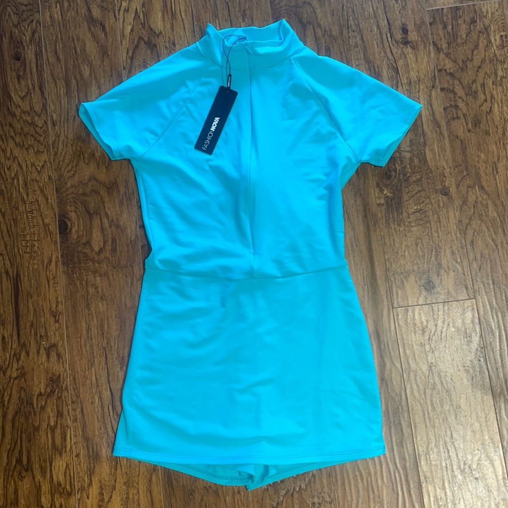 Turquoise romper with skort